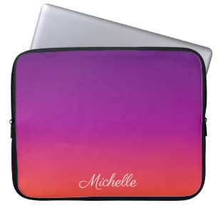 Capa Para Notebook Ambre de gradiente roxo, rosa e laranja