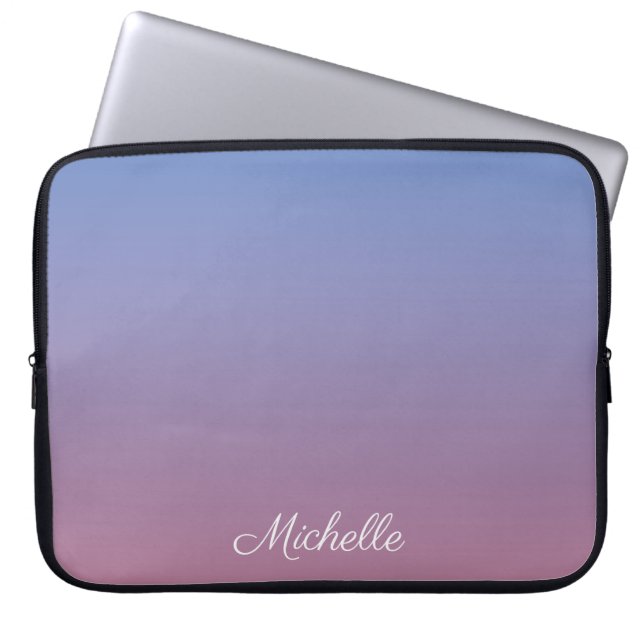 Capa Para Notebook Ambre verde-rosa claro e azul (Frente)