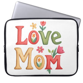 Capa Para Notebook Ame o texto da mãe com flores