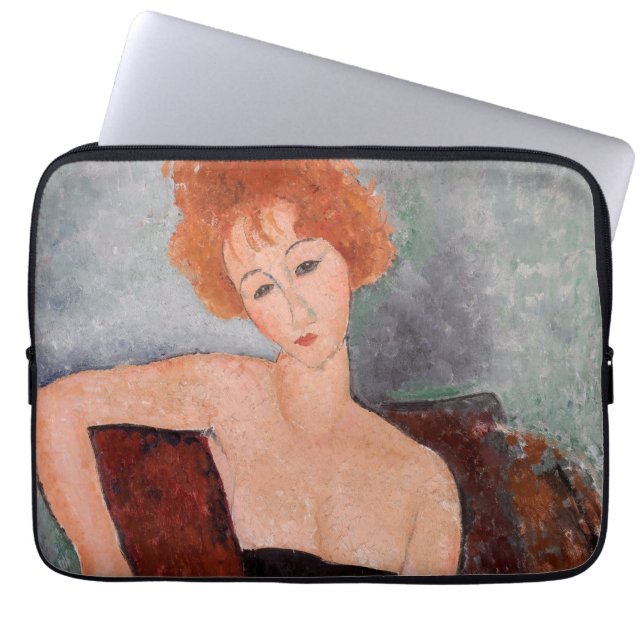 Capa Para Notebook Amedeo Modigliani - Vestido da Noite Ruiva (Frente)