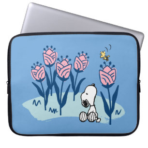 Capa Para Notebook Amendoins   Jardim da Flor de Esnoopia e Madeira