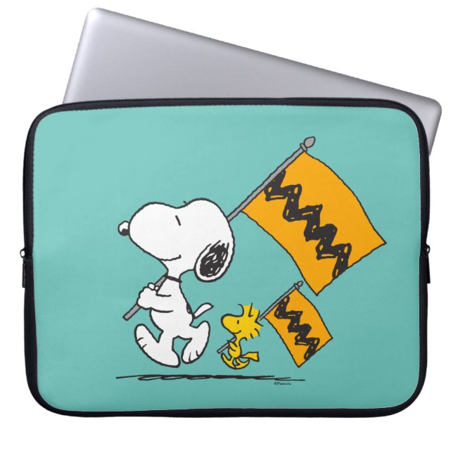 Capa Para Notebook Amendoins | Sinalizadores de Snoopy & Woodstock (Frente)