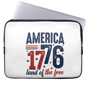 Capa Para Notebook América 1776 Terra Livre Camisa Patriótica Vintage