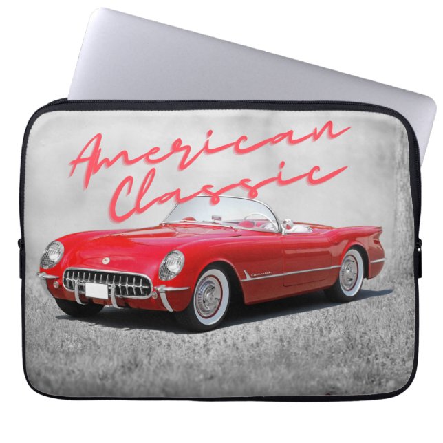 Capa Para Notebook American Classic Vintage Red Convertível (Frente)
