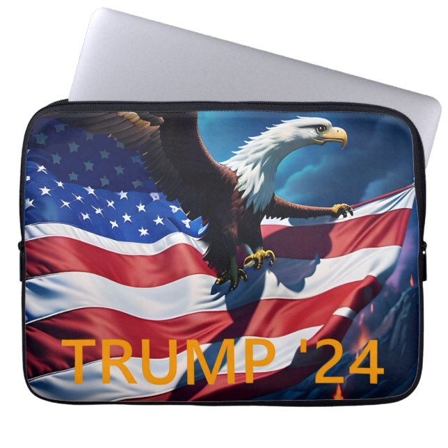 Capa Para Notebook American Flag American American Eagle TRUMP 2024 (Frente)