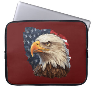 Capa Para Notebook American Flag Bald Eagle