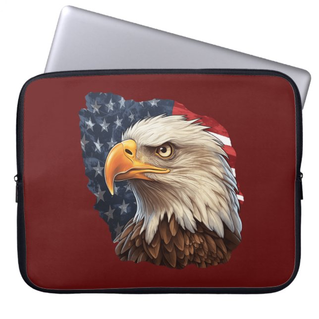 Capa Para Notebook American Flag Bald Eagle (Frente)
