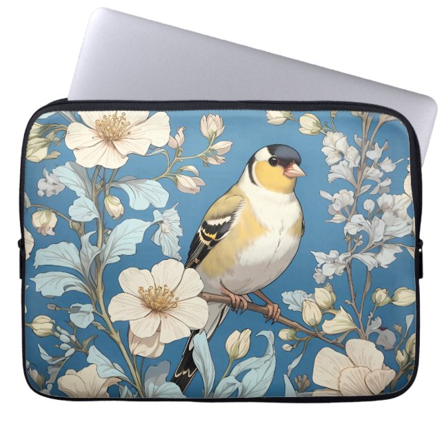 Capa Para Notebook American Goldfinch William Morris Inspired (Frente)