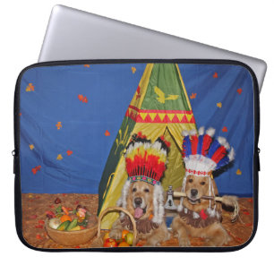 Capa Para Notebook Americanos nativos do golden retriever