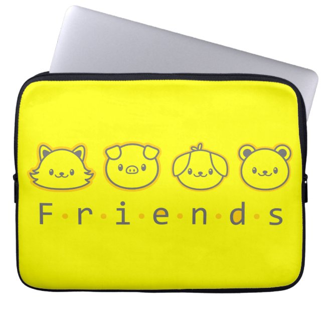 Capa Para Notebook Amigos de animais bonitos enfrentam capas de iphon (Frente)