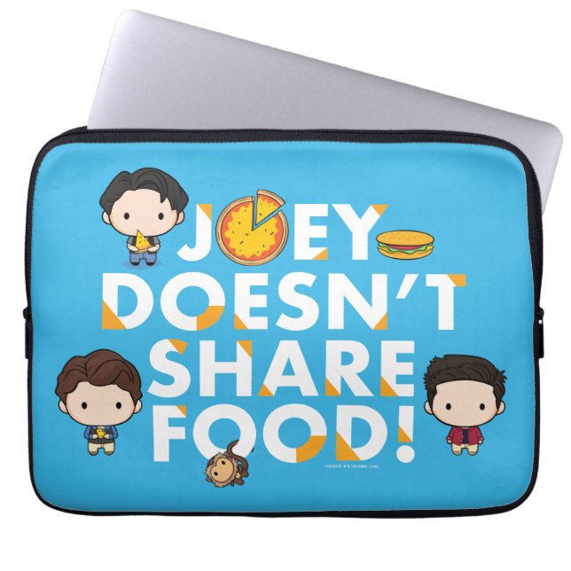 Capa Para Notebook AMIGOS™ | Joey não compartilha Comida Chibi (Frente)