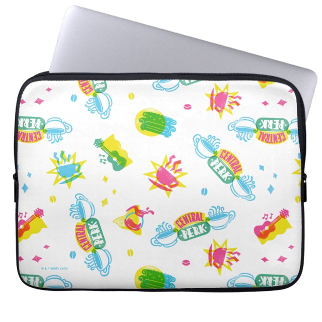 Capa Para Notebook AMIGOS™ | Padrão Central Perk Neon (Frente)