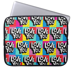 Capa Para Notebook Amo-te. Padrão de letreiros manuais para o Namora