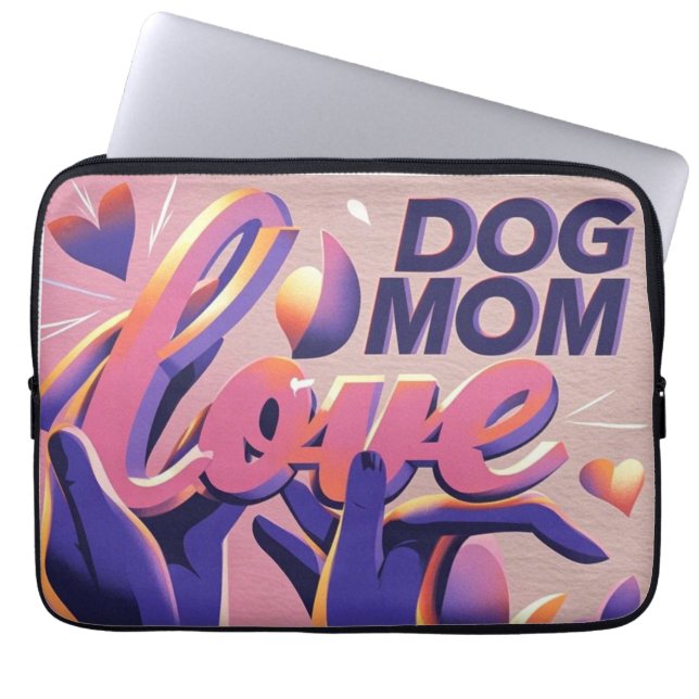 Capa Para Notebook Amor Cachorro Mãe Rosa Roxo (Frente)