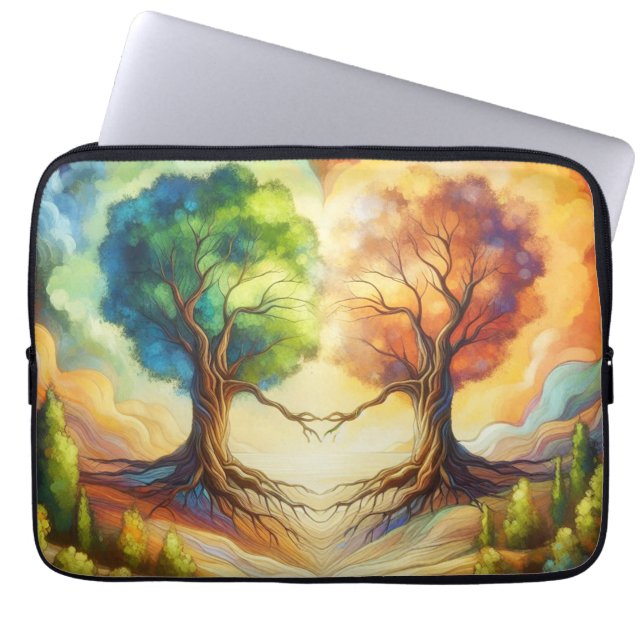 Capa Para Notebook Amor com Árvore do Coração (Frente)
