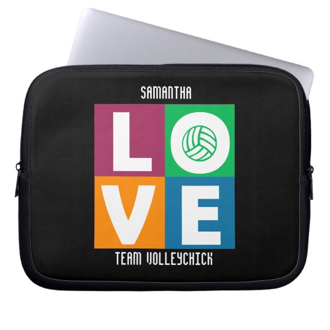 Capa Para Notebook Amor de VolleyChick da luva do computador do (Frente)