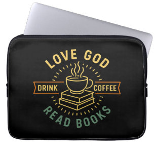 Capa Para Notebook Amor Deus Beba Café Ler Livros Vintage
