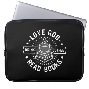 Capa Para Notebook Amor Deus Beba Café Ler Livros Vintage
