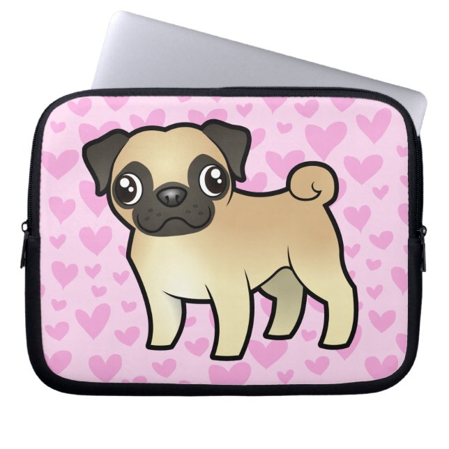 Capa Para Notebook Amor do Pug (Frente)