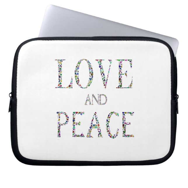 Capa Para Notebook Amor e Paz - Gemstone Lettering Design (Frente)