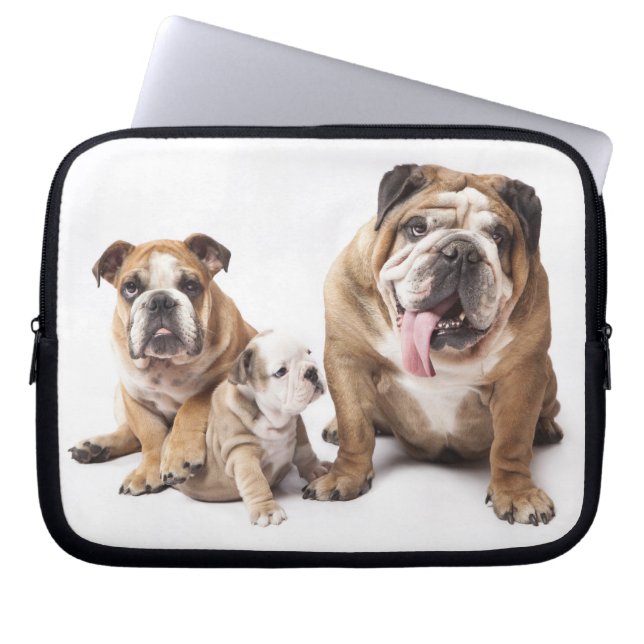 Capa Para Notebook Amor Inglês Bulldog Bolsa de laptop de Cachorro (Frente)