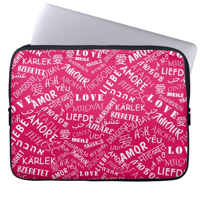 Capa Para Notebook AMOR - Vários Idiomas - Personalizável Internacion (Frente)