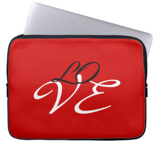 Capa Para Notebook Amor Vermelho Branco Preto Cor Caligrafia Script