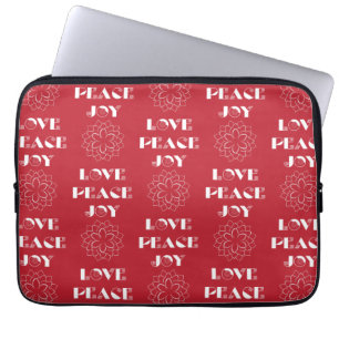 Capa Para Notebook Amor Vermelho e Branco Minimalista, Paz, Alegria