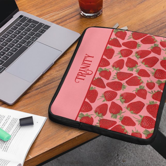 Capa Para Notebook Amoras Vermelhas Ripas a Rosa Personalizadas (Criador carregado)