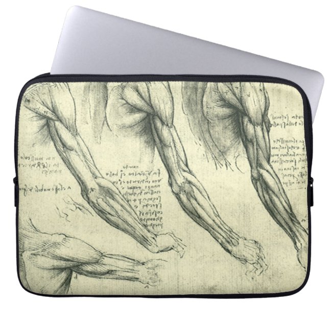Capa Para Notebook Anatomia do Braço e do Ombro por Leonardo da Vinci (Frente)