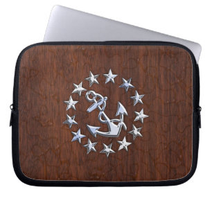 Capa Para Notebook Anchor de Estrelas de Bandeira Náutica Americana