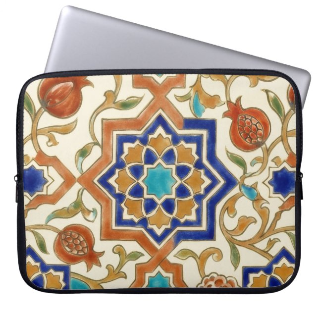 Capa Para Notebook Andalusian Pomegranate & Blue Star Canvas (Frente)