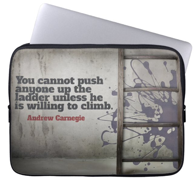 Capa Para Notebook Andrew Carnegie Inspirational Cote "Push Up" (Frente)