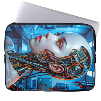 Capa Para Notebook Android de Ficção Científica Futurista Azul Tech