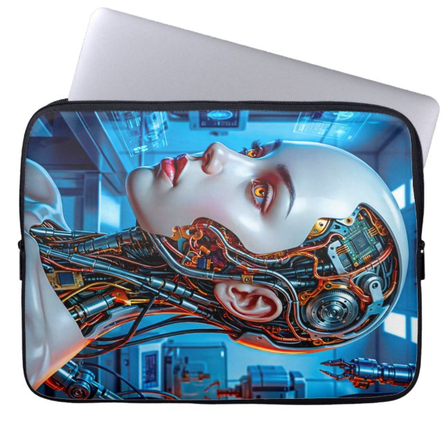 Capa Para Notebook Android de Ficção Científica Futurista Azul Tech (Frente)