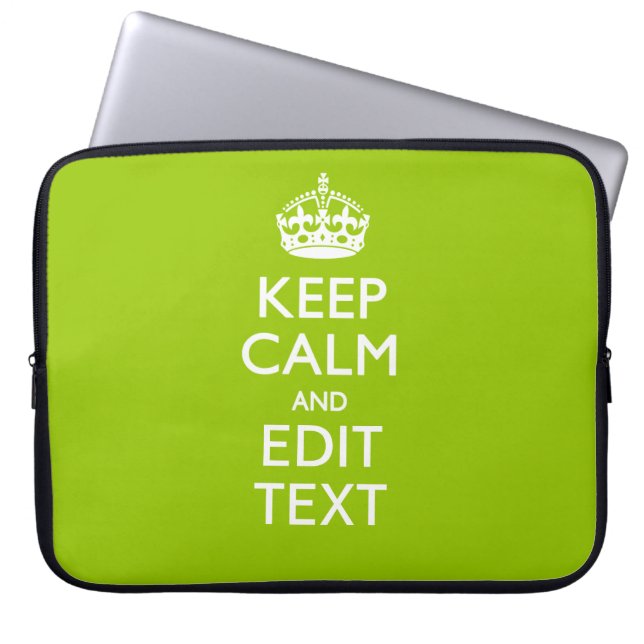 Capa Para Notebook Android Green Mantém Calma E Seu Texto (Frente)