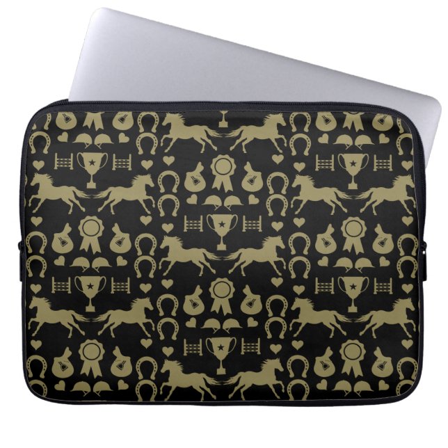 Capa Para Notebook Anel Horseback Dourado (Frente)