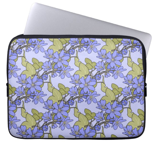 Capa Para Notebook Anêmonas azuis (Frente)