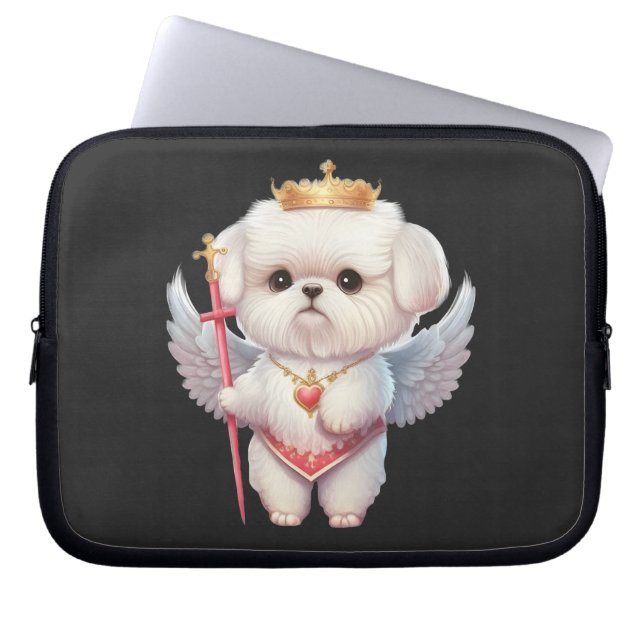 Capa Para Notebook Angel maltesa Puppy, amantes de cães maltes e dono (Frente)