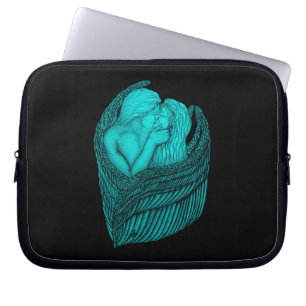 Capa Para Notebook Angels Kissing, Design preto e verde