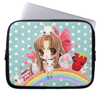 Capa Para Notebook Animais bonitos da menina e do kawaii que