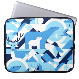Capa Para Notebook Animais em Árctico, Polar - Padrão de abstrato, ma