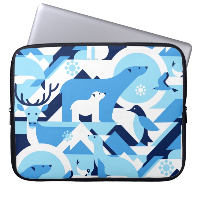 Capa Para Notebook Animais em Árctico, Polar - Padrão de abstrato, ma (Frente)