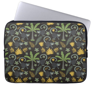 Capa Para Notebook Animais tropicais, palmeira-macaco, padrão sem des