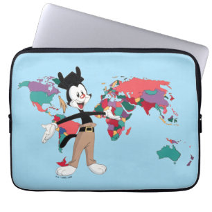 Capa Para Notebook Animaniacs   Gráfico do Mapa Mundial de Yakko