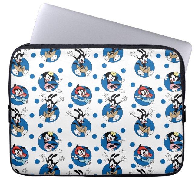 Capa Para Notebook Animaniacs | Padrão de círculo Yakko, Wakko e Dot (Frente)