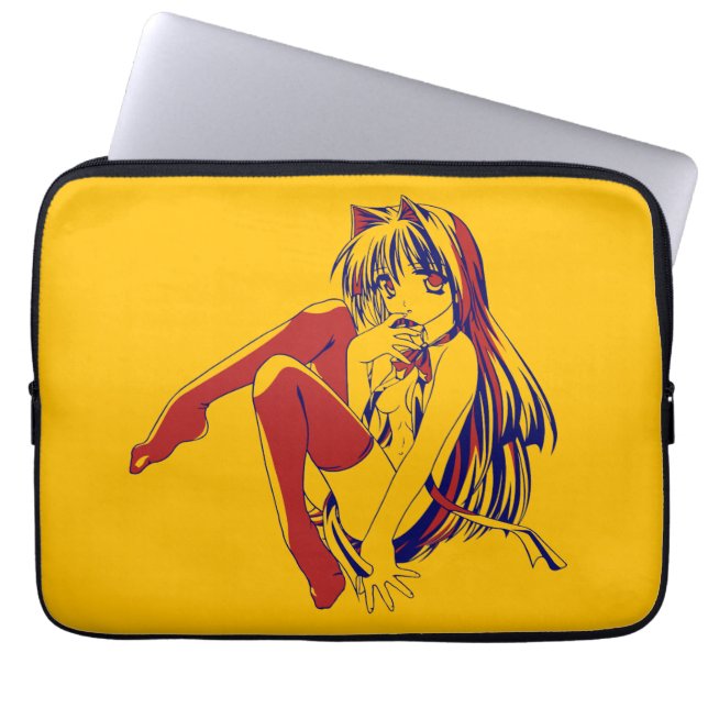 Capa Para Notebook Anime Kawaii, Manga Americana Neko Catgirl (Frente)