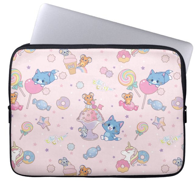 Capa Para Notebook Anime o Tom, o Jerry e o padrão Tuffy Candyland (Frente)