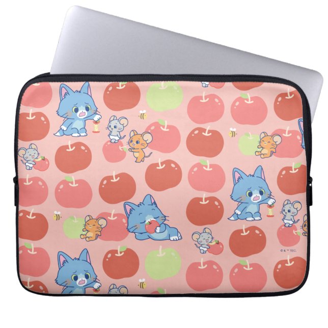 Capa Para Notebook Anime Tom, Jerry e Tuffy Apple Pattern (Frente)