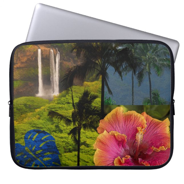 Capa Para Notebook Anini Beach, Kauai Havaiana Collage Wetcase (Frente)